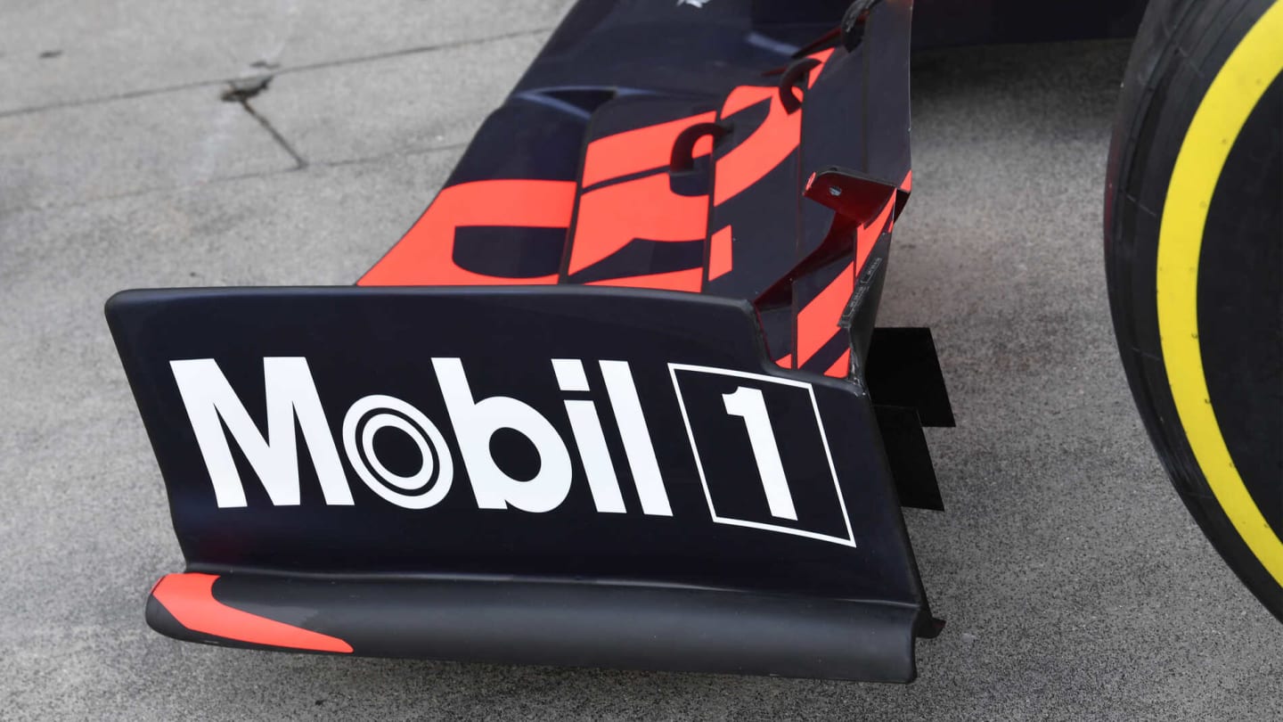 MELBOURNE GRAND PRIX CIRCUIT, AUSTRALIA - MARCH 15: Front wing endplate of the Red Bull Racing RB15