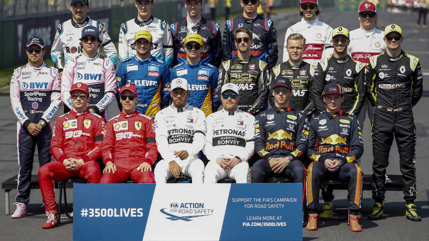 MELBOURNE GRAND PRIX CIRCUIT, AUSTRALIA - MARCH 17: The drivers pose for a group photograph during