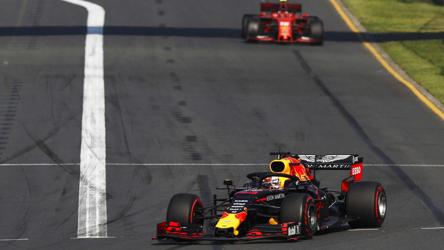MELBOURNE GRAND PRIX CIRCUIT, AUSTRALIA - MARCH 17: Max Verstappen, Red Bull Racing RB15, leads