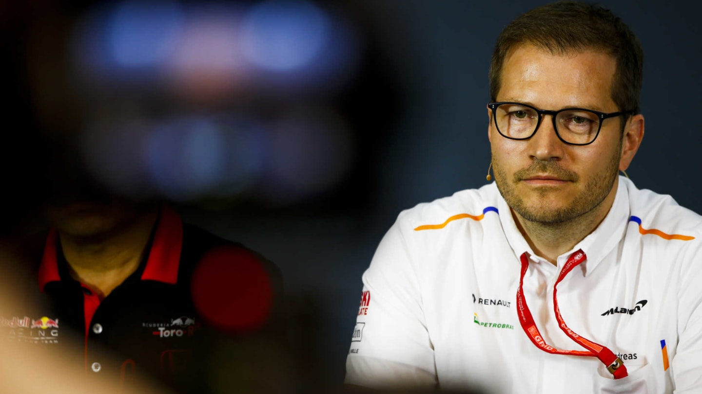 RED BULL RING, AUSTRIA - JUNE 28: Andreas Seidl, Team Principal, McLaren, in the team principals Press Conference during the Austrian GP at Red Bull Ring on June 28, 2019 in Red Bull Ring, Austria. (Photo by Andy Hone / LAT Images)