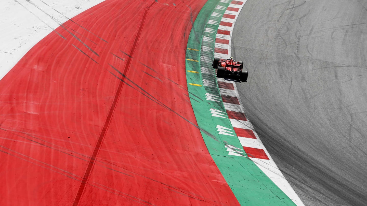 RED BULL RING, AUSTRIA - JUNE 29: Lewis Hamilton, Mercedes AMG F1 W10, leads Charles Leclerc,