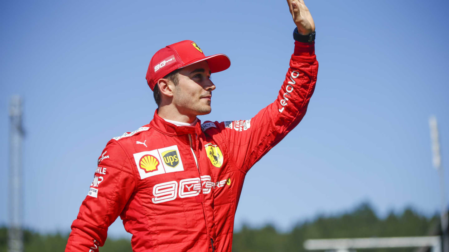 RED BULL RING, AUSTRIA - JUNE 29: Pole man Charles Leclerc, Ferrari, celebrates during the Austrian