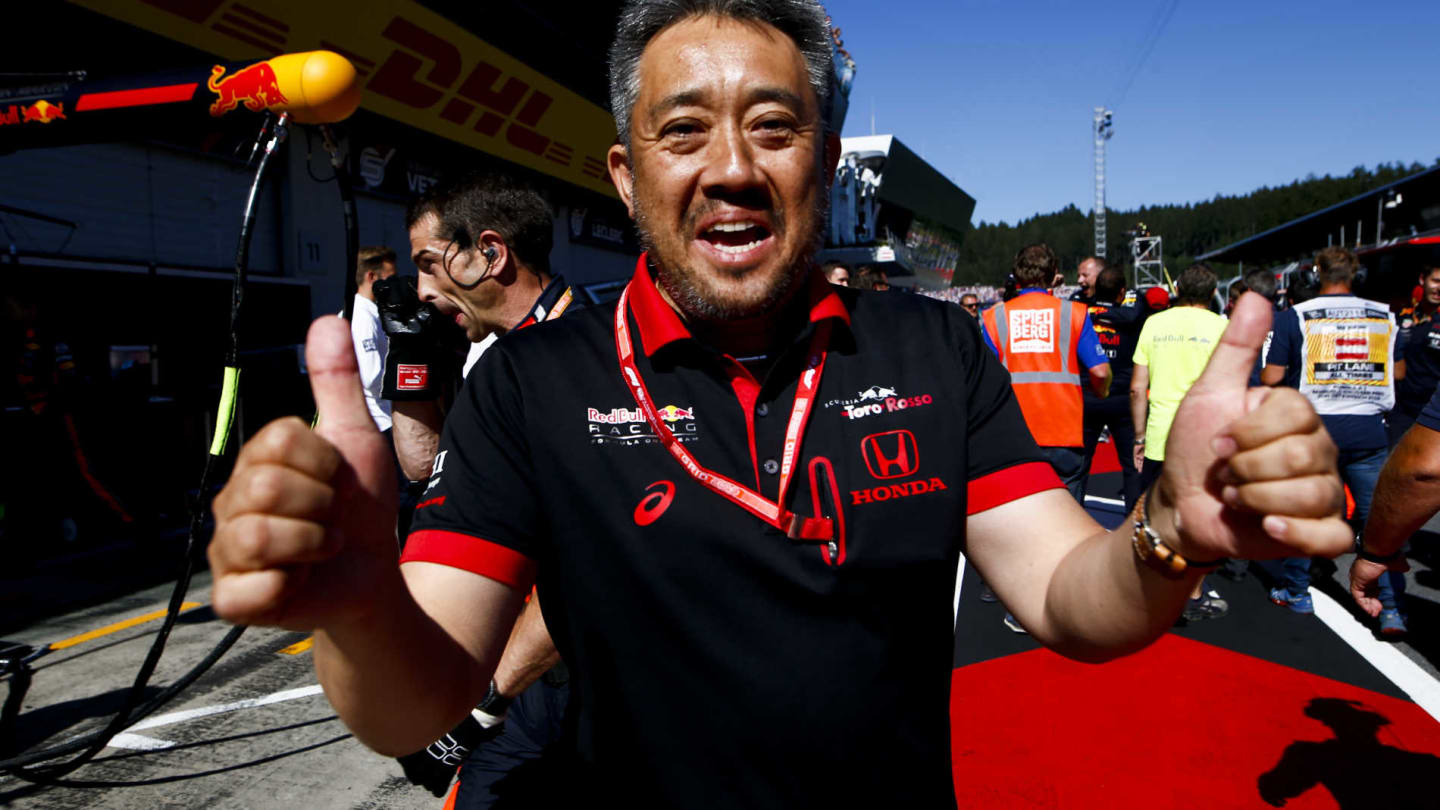 RED BULL RING, AUSTRIA - JUNE 30: Masashi Yamamoto, General Manager, Honda Motorsport celebrates a