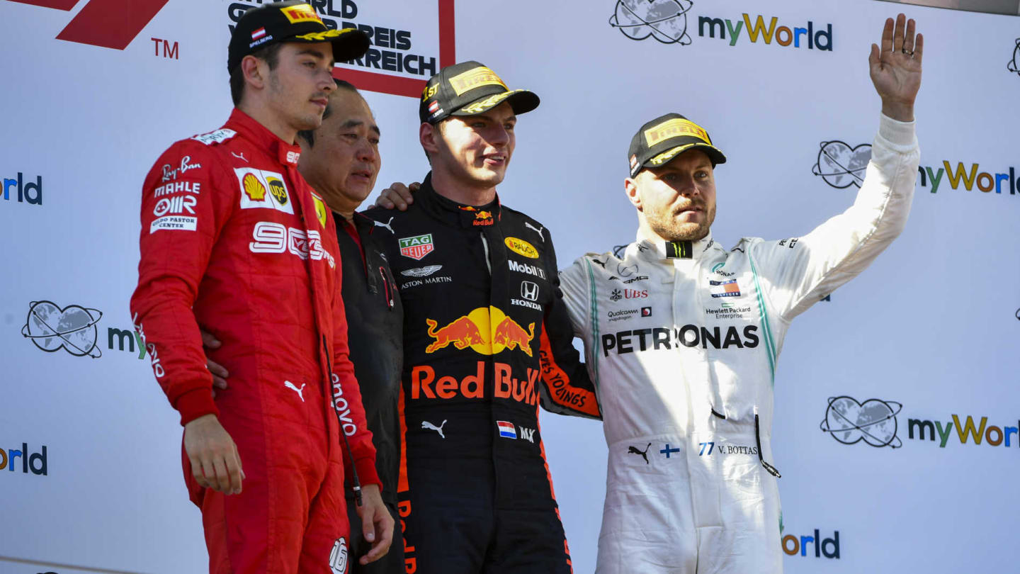 RED BULL RING, AUSTRIA - JUNE 30: Charles Leclerc, Ferrari, 2nd position, Toyoharu Tanabe, F1