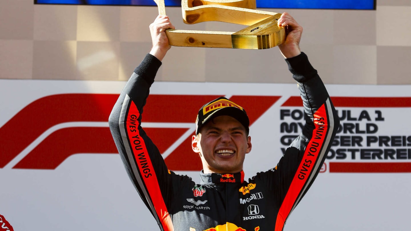 RED BULL RING, AUSTRIA - JUNE 30: Max Verstappen, Red Bull Racing, 1st position, celebrates on the