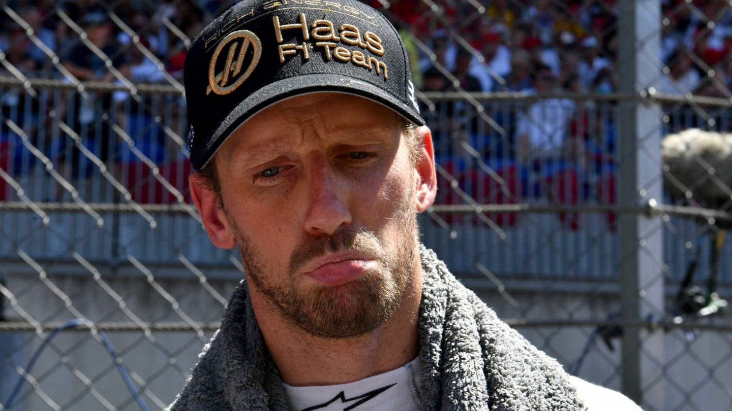 RED BULL RING, AUSTRIA - JUNE 30: Romain Grosjean, Haas gestures on the grid before the race during