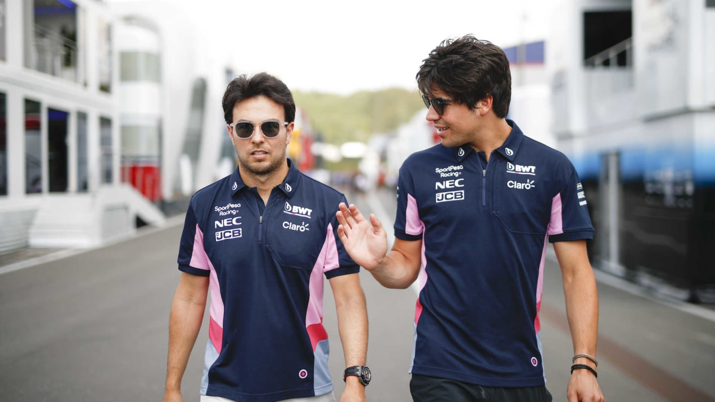 RED BULL RING, AUSTRIA - JUNE 27: Sergio Perez, Racing Point and Lance Stroll, Racing Point in the