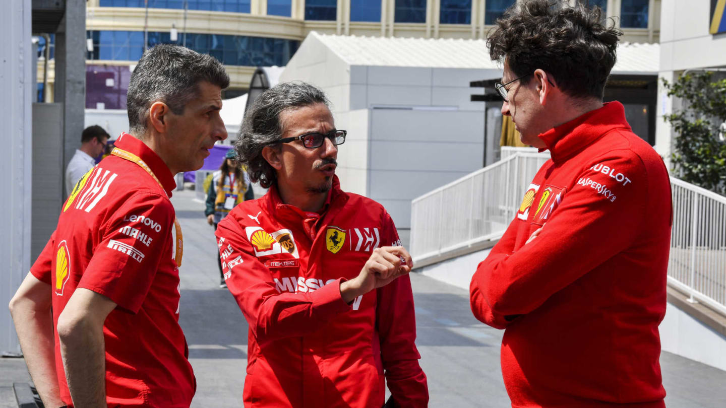 BAKU CITY CIRCUIT, AZERBAIJAN - APRIL 25: Laurent Mekies, Sporting Director, Ferrari and Mattia