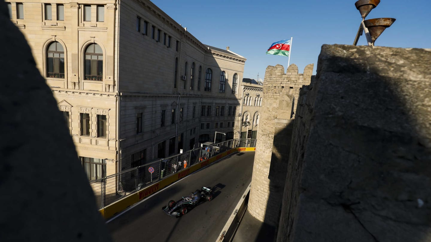 BAKU CITY CIRCUIT, AZERBAIJAN - APRIL 27: Lewis Hamilton, Mercedes AMG F1 W10 during the Azerbaijan
