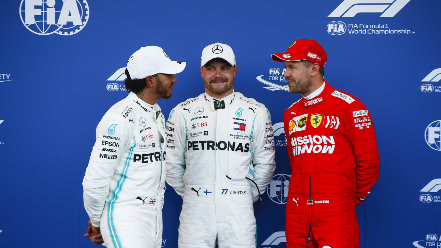 BAKU CITY CIRCUIT, AZERBAIJAN - APRIL 27: Lewis Hamilton, Mercedes AMG F1, Pole Sitter Valtteri