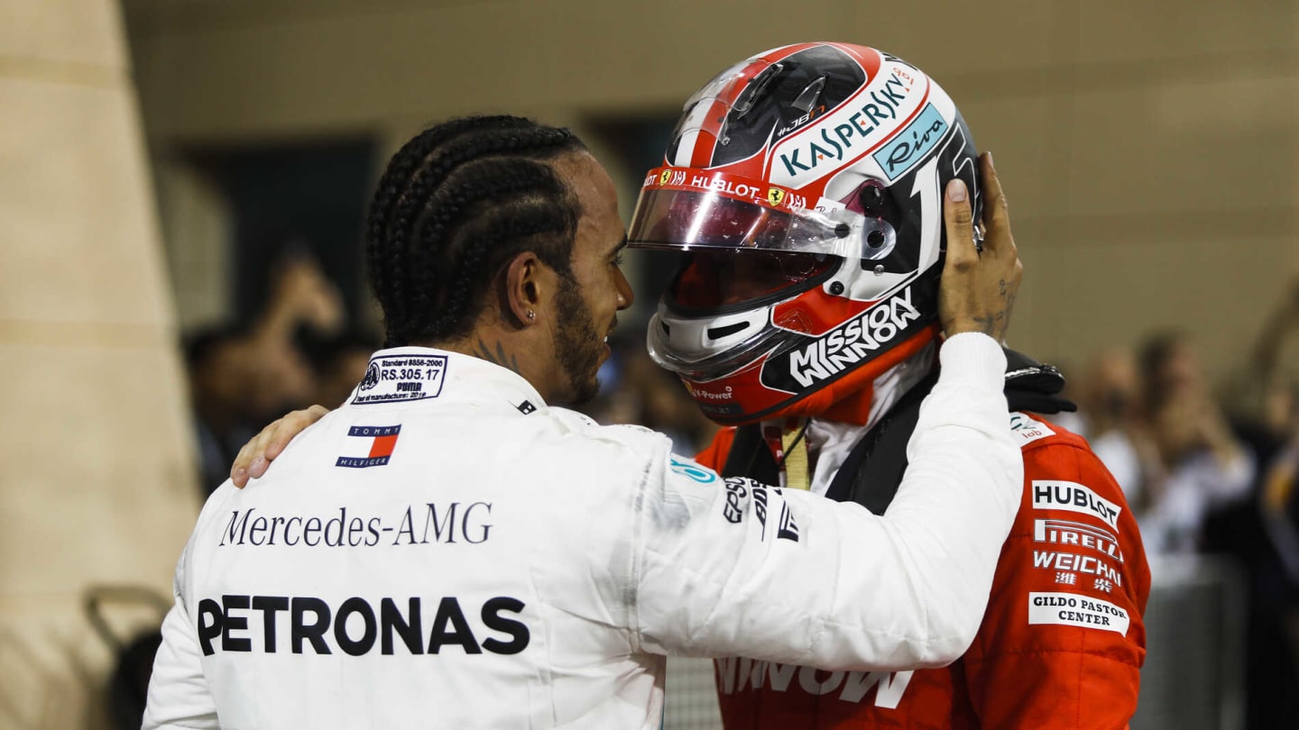 BAHRAIN INTERNATIONAL CIRCUIT, BAHRAIN - MARCH 31: Lewis Hamilton, Mercedes AMG F1 and Charles