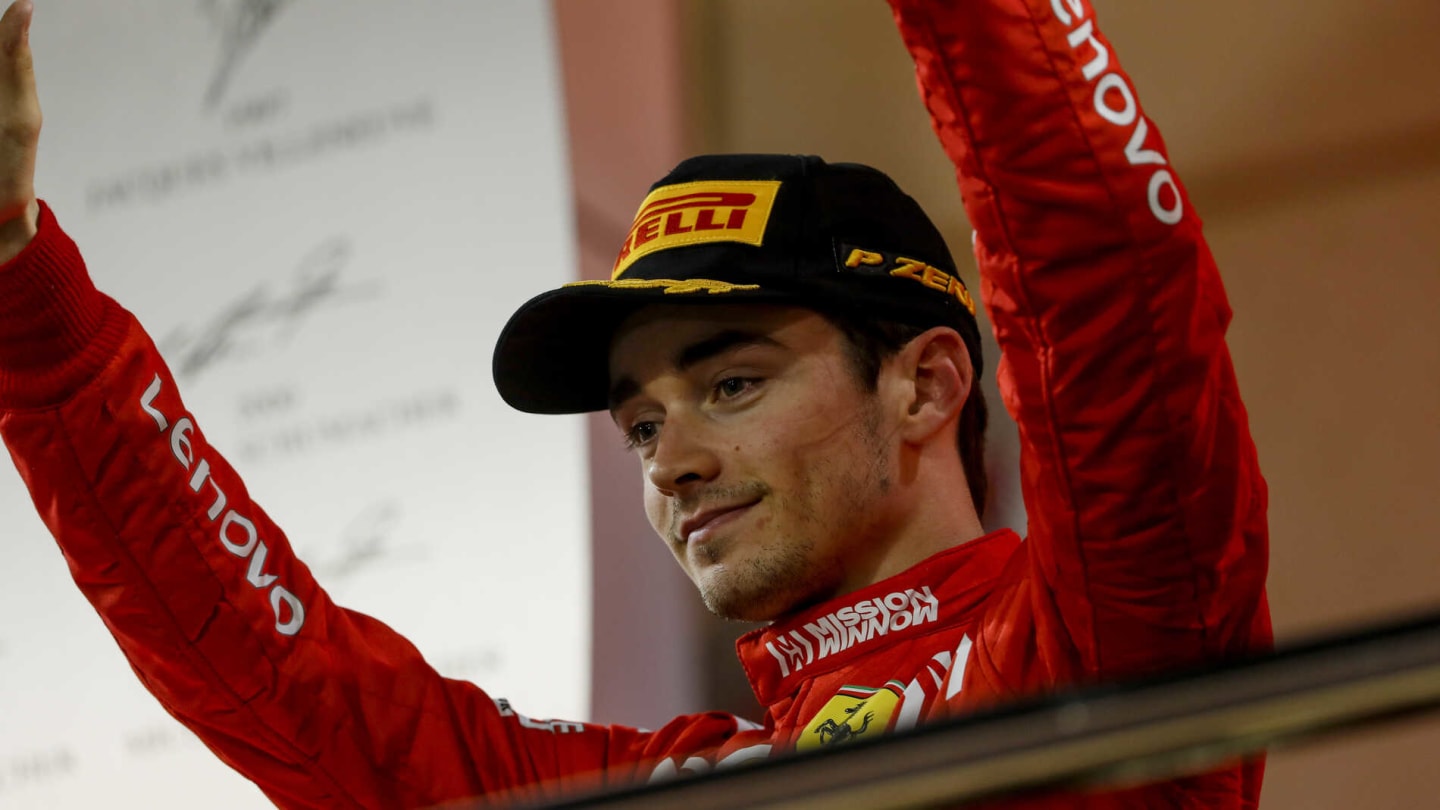 BAHRAIN INTERNATIONAL CIRCUIT, BAHRAIN - MARCH 31: Charles Leclerc, Ferrari, 3rd position, on the