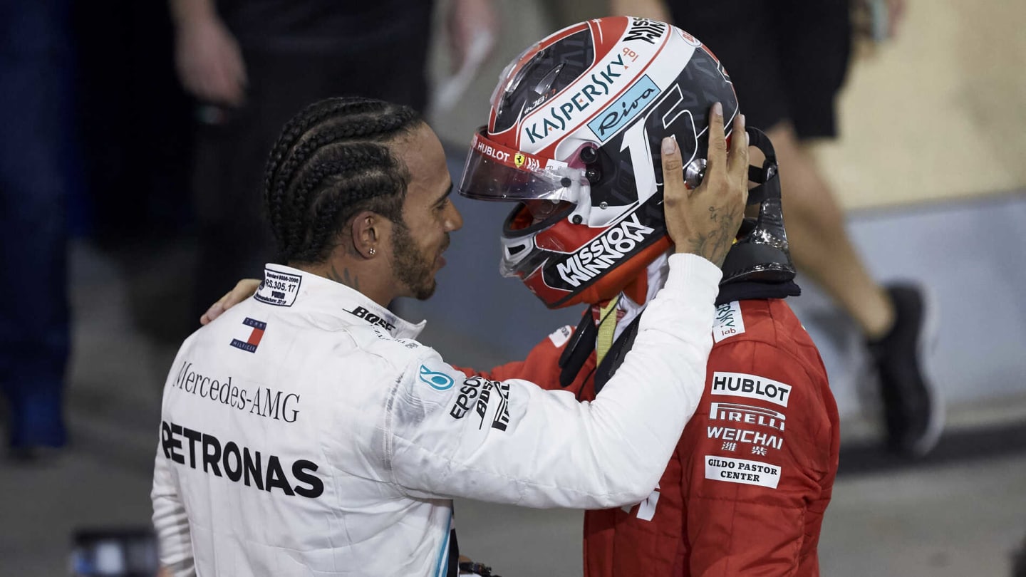 BAHRAIN INTERNATIONAL CIRCUIT, BAHRAIN - MARCH 31: Lewis Hamilton, Mercedes AMG F1, celebrates