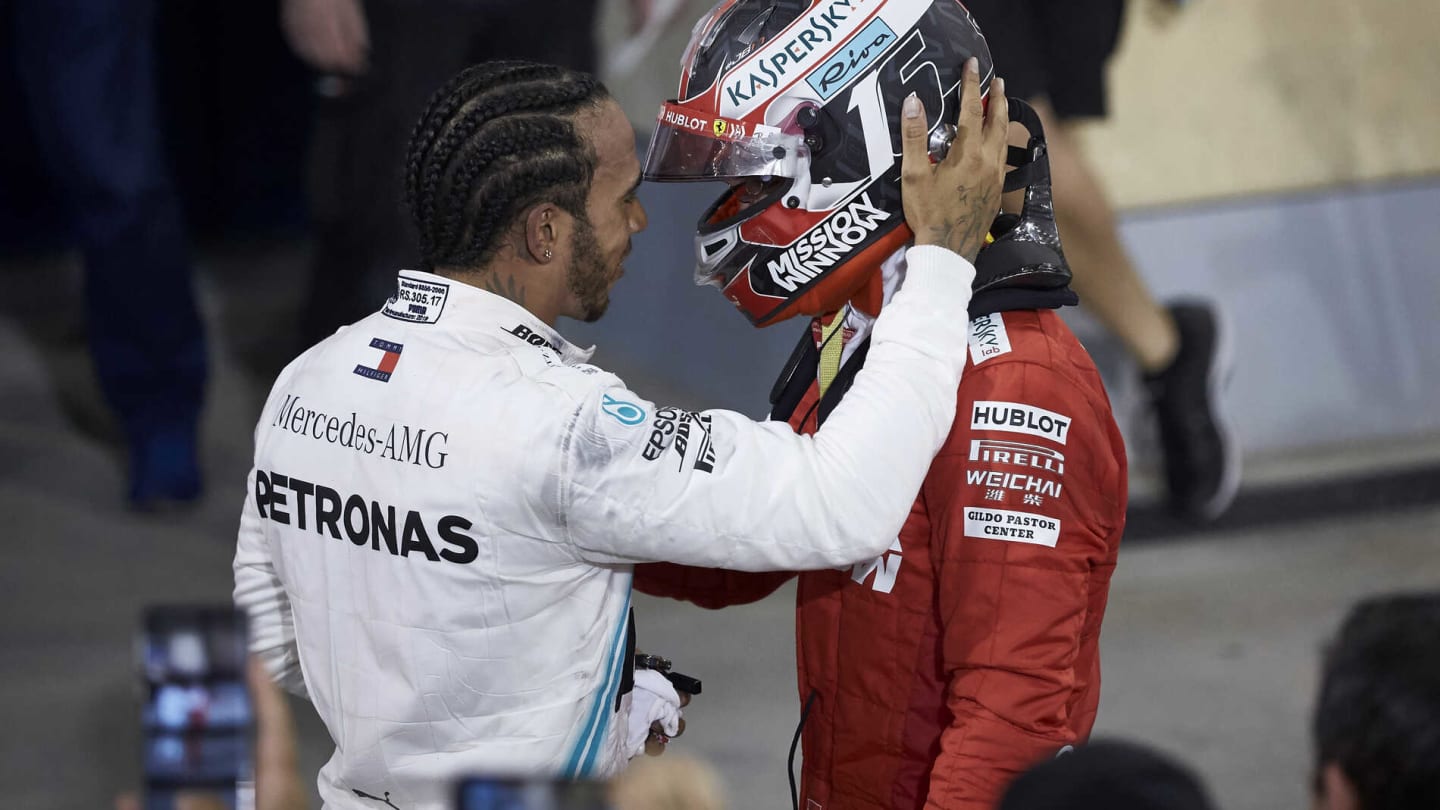 BAHRAIN INTERNATIONAL CIRCUIT, BAHRAIN - MARCH 31: Lewis Hamilton, Mercedes AMG F1, celebrates