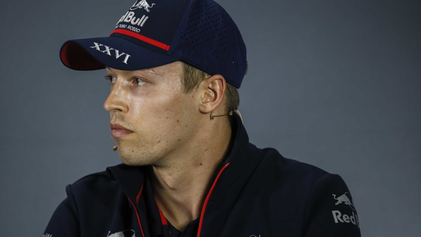 BAHRAIN INTERNATIONAL CIRCUIT, BAHRAIN - MARCH 28: Daniil Kvyat, Toro Rosso in Press Conference during the Bahrain GP at Bahrain International Circuit on March 28, 2019 in Bahrain International Circuit, Bahrain. (Photo by Zak Mauger / LAT Images)