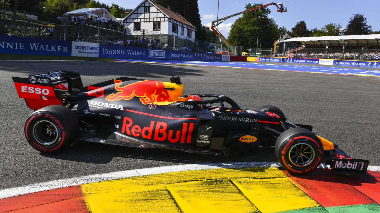 SPA-FRANCORCHAMPS, BELGIUM - AUGUST 31: Max Verstappen, Red Bull Racing RB15 during the Belgian GP