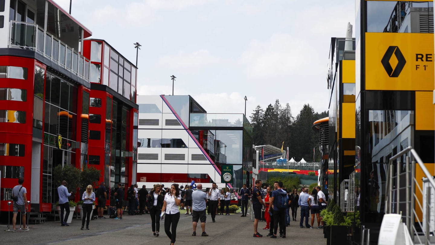 SPA-FRANCORCHAMPS, BELGIUM - AUGUST 29: A scenic view of the paddock during the Belgian GP at