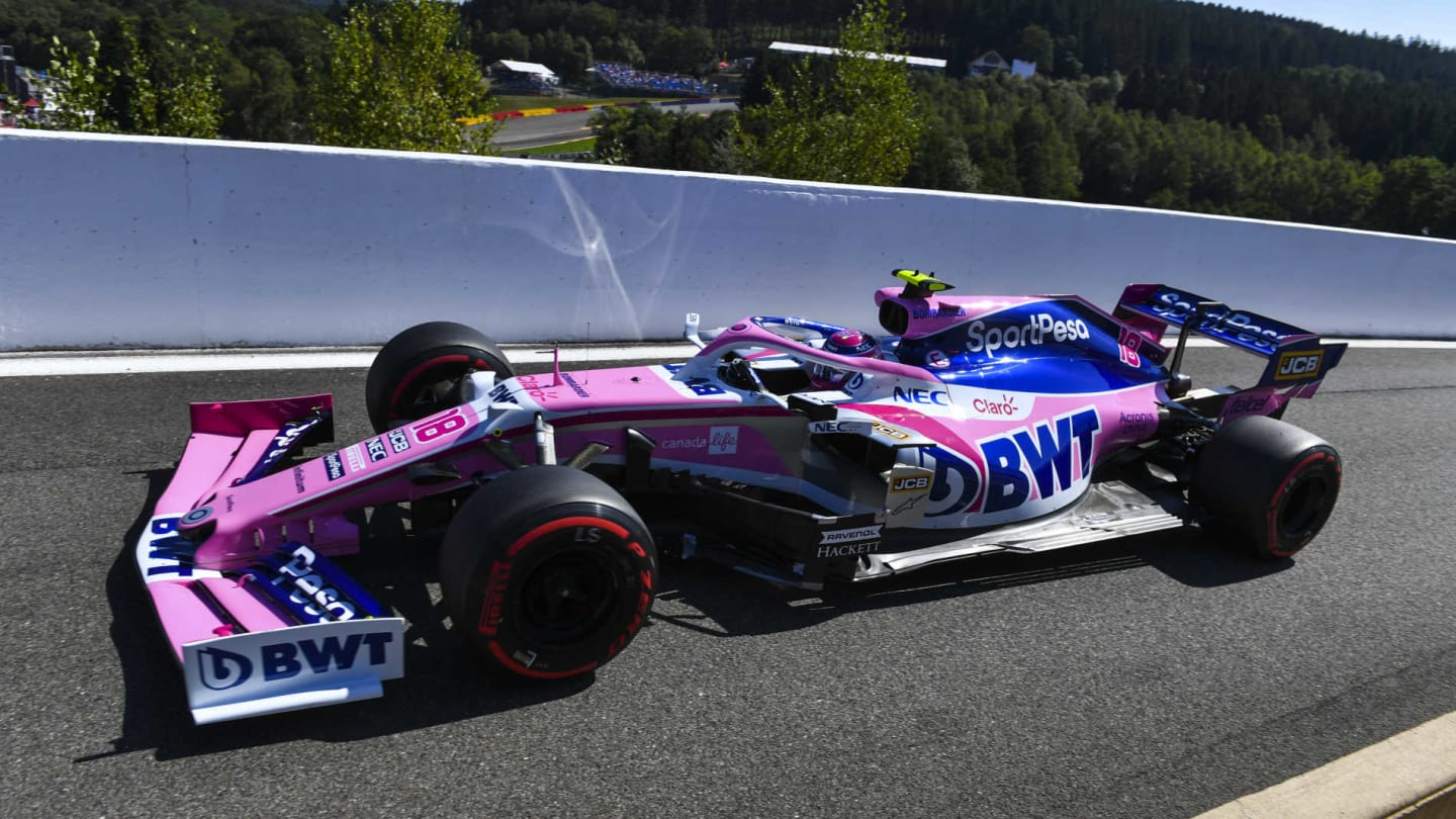 SPA-FRANCORCHAMPS, BELGIUM - AUGUST 30: Lance Stroll, Racing Point RP19 during the Belgian GP at