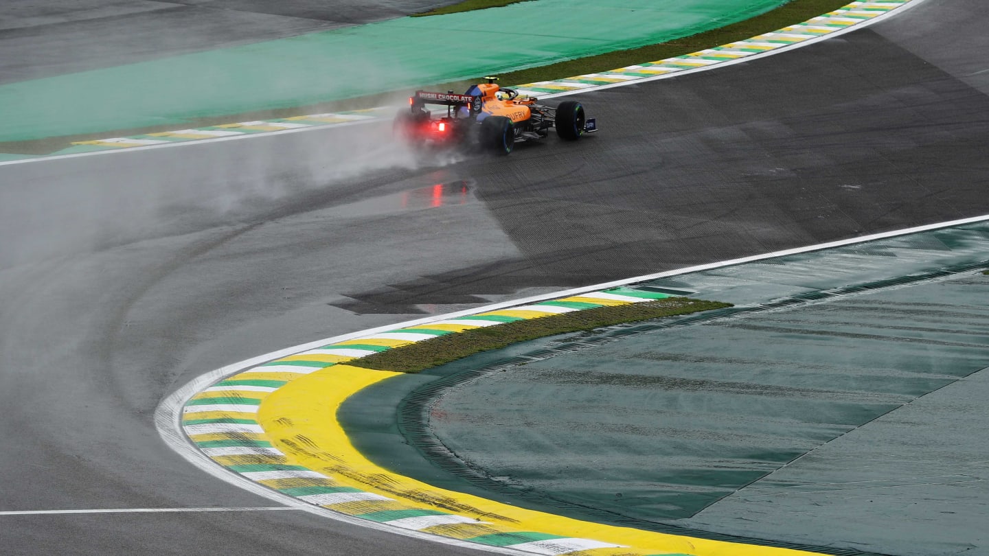 SAO PAULO, BRAZIL - NOVEMBER 15: Lando Norris of Great Britain driving the (4) McLaren F1 Team MCL34 Renault on track during practice for the F1 Grand Prix of Brazil at Autodromo Jose Carlos Pace on November 15, 2019 in Sao Paulo, Brazil. (Photo by Robert Cianflone/Getty Images)