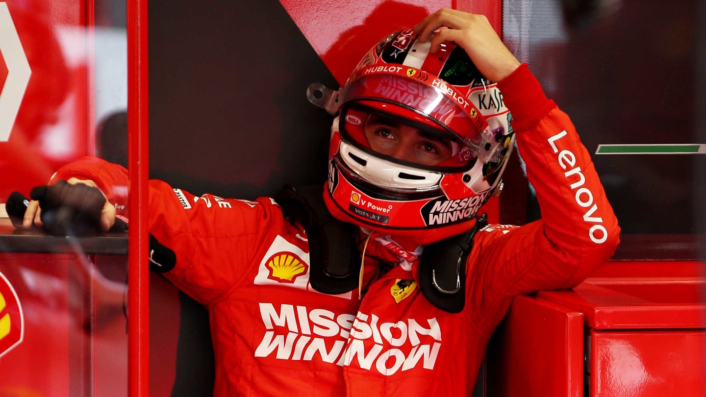 SAO PAULO, BRAZIL - NOVEMBER 15: Charles Leclerc of Monaco and Ferrari prepares to drive in the