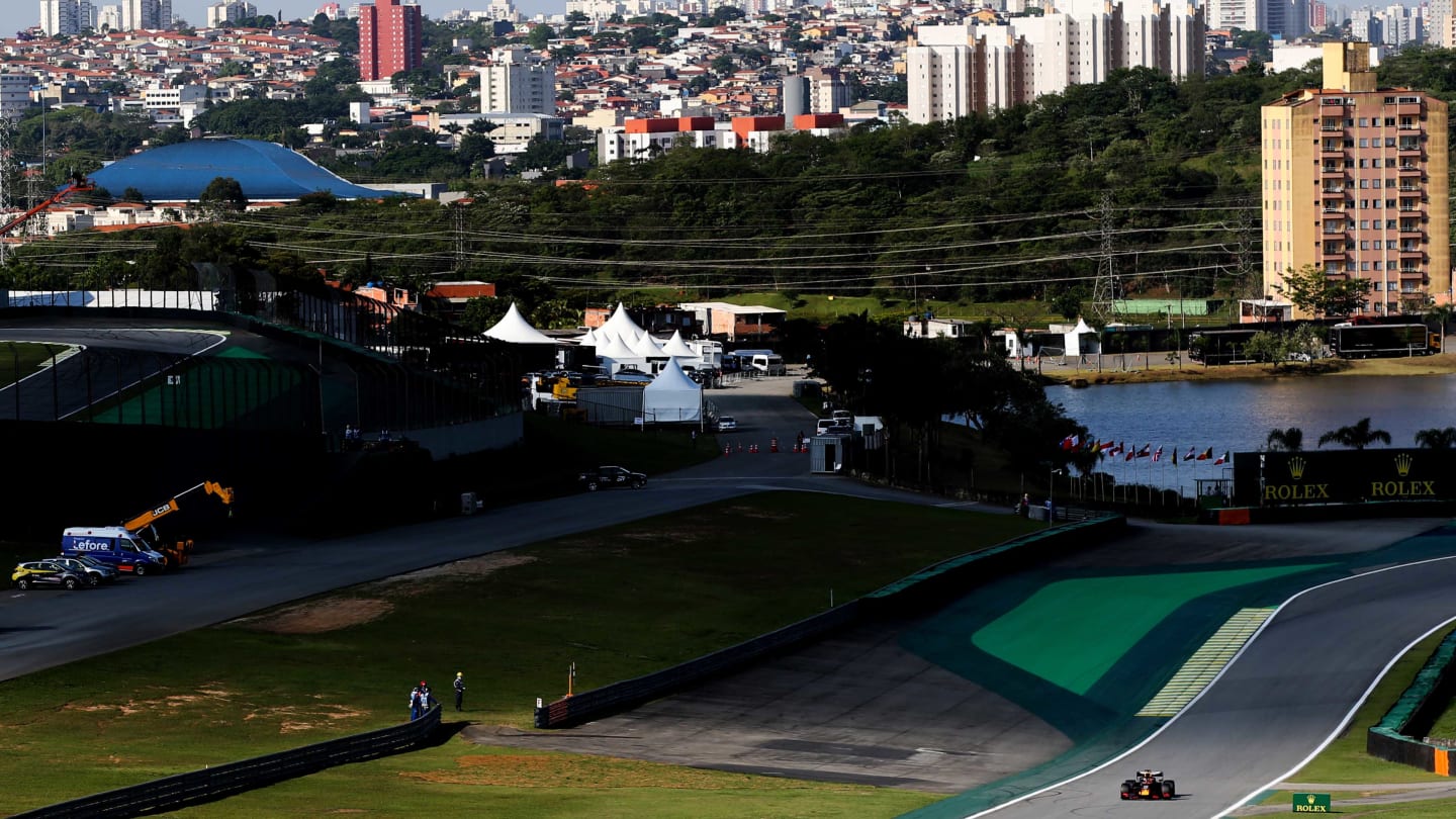 SAO PAULO, BRAZIL - NOVEMBER 16: Max Verstappen of the Netherlands driving the (33) Aston Martin
