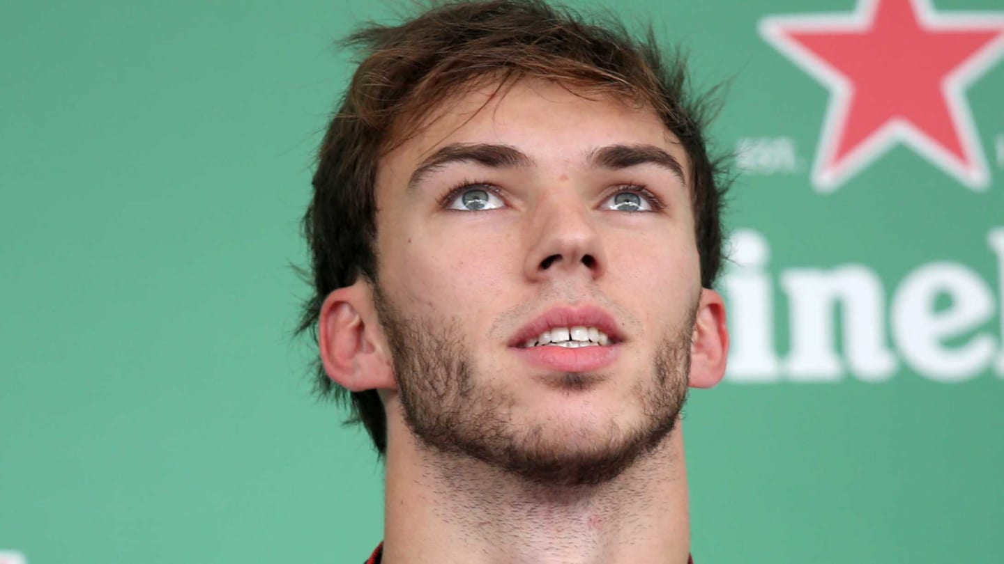 SAO PAULO, BRAZIL - NOVEMBER 17: Second placed Pierre Gasly of France and Scuderia Toro Rosso