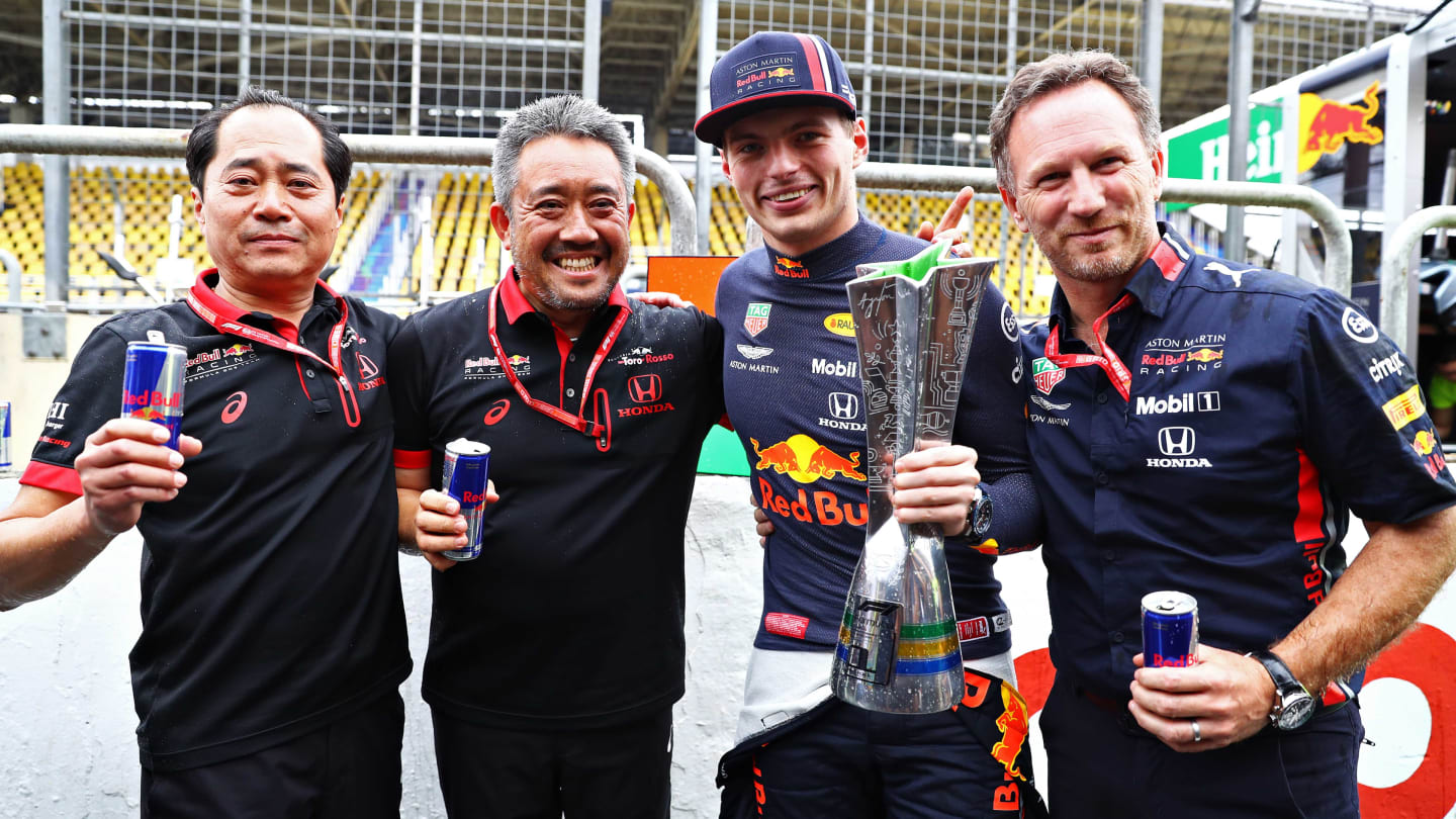 SAO PAULO, BRAZIL - NOVEMBER 17: Race winner Max Verstappen of Netherlands and Red Bull Racing,