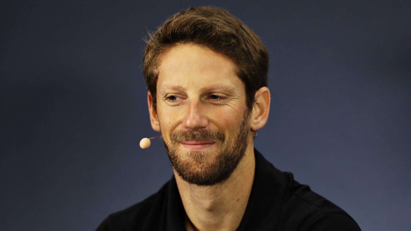SAO PAULO, BRAZIL - NOVEMBER 14: Romain Grosjean of France and Haas F1 looks on in the Drivers Press Conference during previews ahead of the F1 Grand Prix of Brazil at Autodromo Jose Carlos Pace on November 14, 2019 in Sao Paulo, Brazil. (Photo by Robert Cianflone/Getty Images)