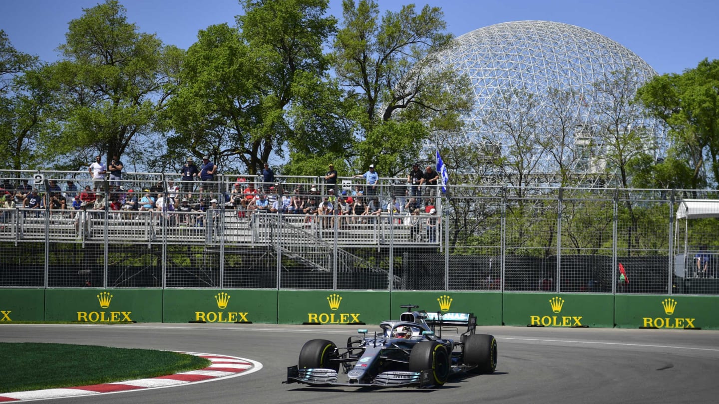 CIRCUIT GILLES-VILLENEUVE, CANADA - JUNE 07: Lewis Hamilton, Mercedes AMG F1 W10 during the