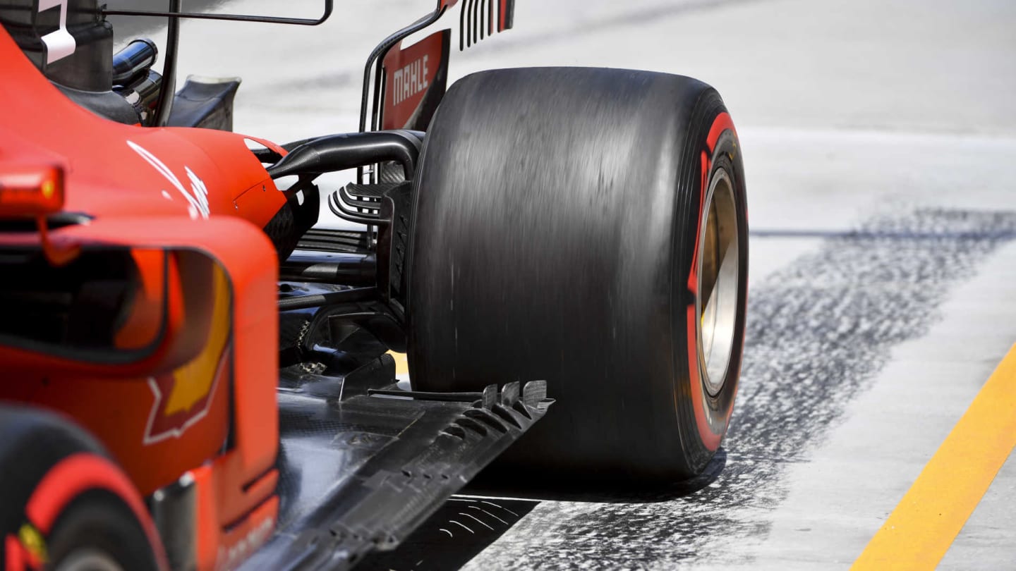 CIRCUIT GILLES-VILLENEUVE, CANADA - JUNE 08: Sebastian Vettel, Ferrari SF90, spins his rears in the