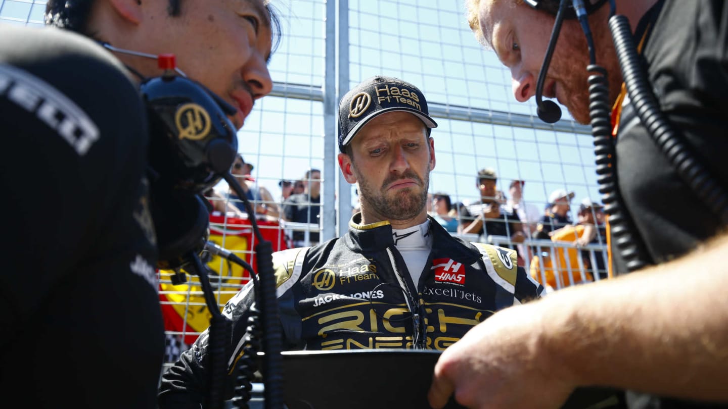 CIRCUIT GILLES-VILLENEUVE, CANADA - JUNE 09: Romain Grosjean, Haas F1, on the grid during the