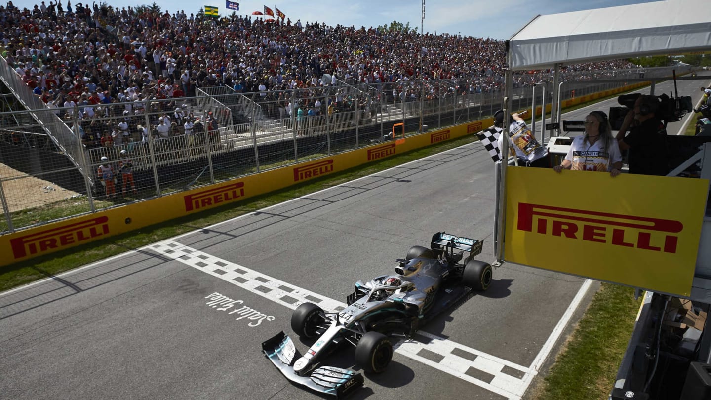 CIRCUIT GILLES-VILLENEUVE, CANADA - JUNE 09: Lewis Hamilton, Mercedes AMG F1 W10, 1st position,