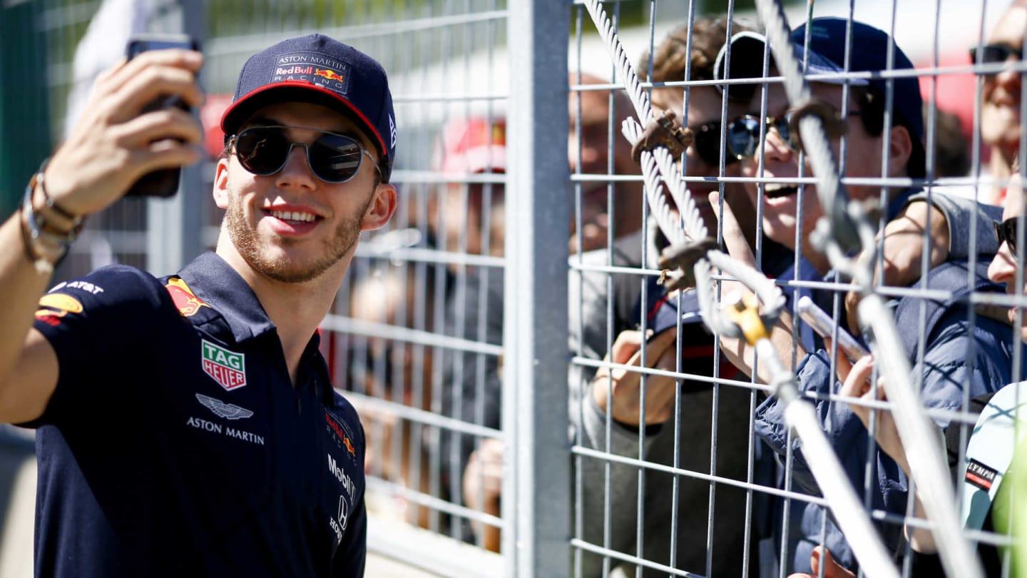 CIRCUIT GILLES-VILLENEUVE, CANADA - JUNE 06: Pierre Gasly, Red Bull Racing takes a selfie with a