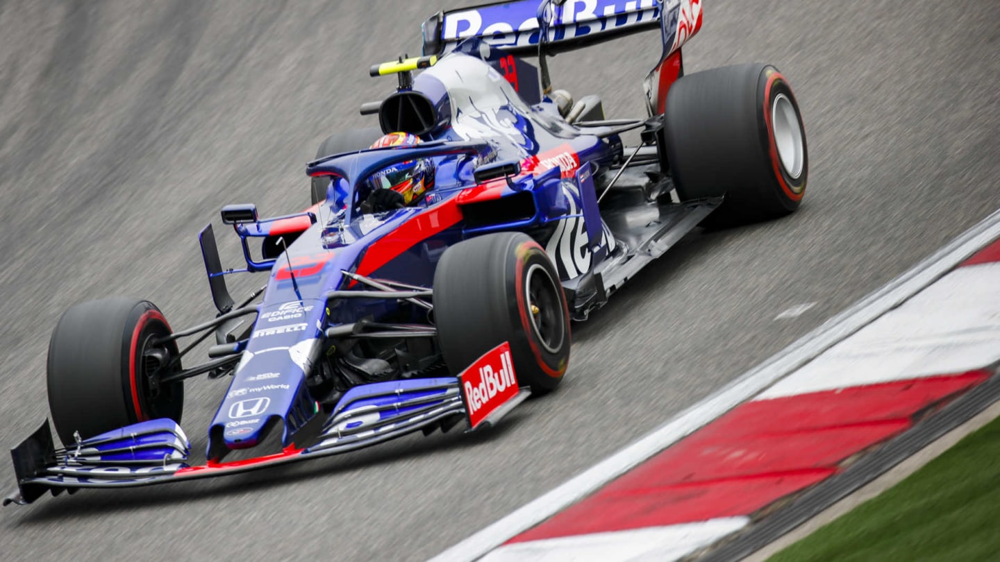 SHANGHAI INTERNATIONAL CIRCUIT, CHINA - APRIL 14: Alexander Albon, Toro Rosso STR14 during the