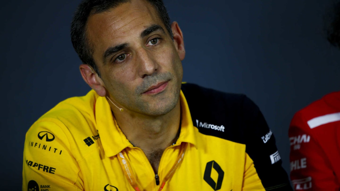 CIRCUIT PAUL RICARD, FRANCE - JUNE 21: Cyril Abiteboul, Managing Director, Renault F1 Team, in the team principals Press Conference during the French GP at Circuit Paul Ricard on June 21, 2019 in Circuit Paul Ricard, France. (Photo by Andy Hone / LAT Images)