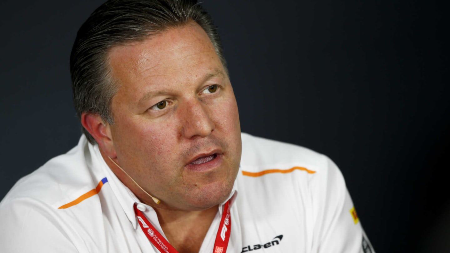 CIRCUIT PAUL RICARD, FRANCE - JUNE 21: Zak Brown, Executive Director, McLaren, in the team principals Press Conference during the French GP at Circuit Paul Ricard on June 21, 2019 in Circuit Paul Ricard, France. (Photo by Andy Hone / LAT Images)