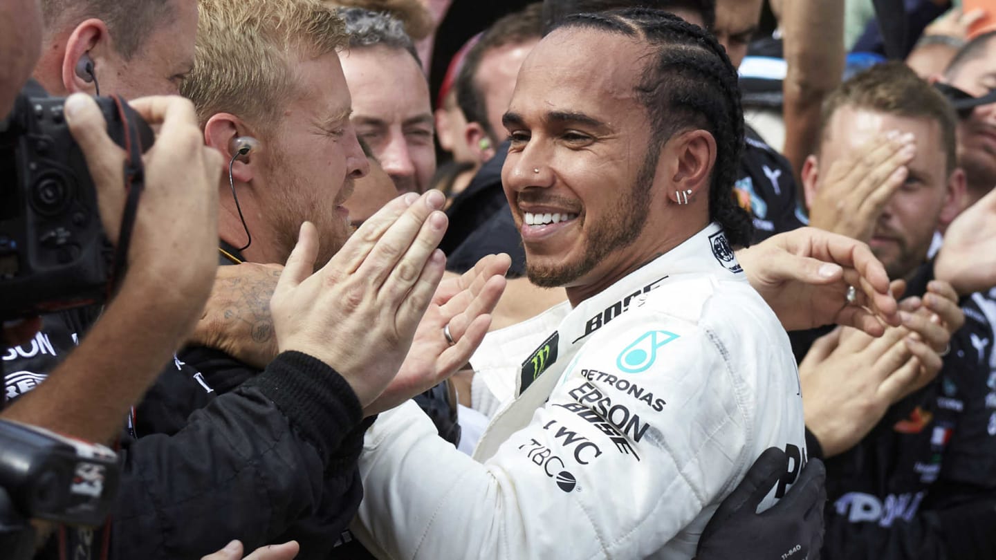 CIRCUIT PAUL RICARD, FRANCE - JUNE 23: Lewis Hamilton, Mercedes AMG F1, 1st position, celebrates in