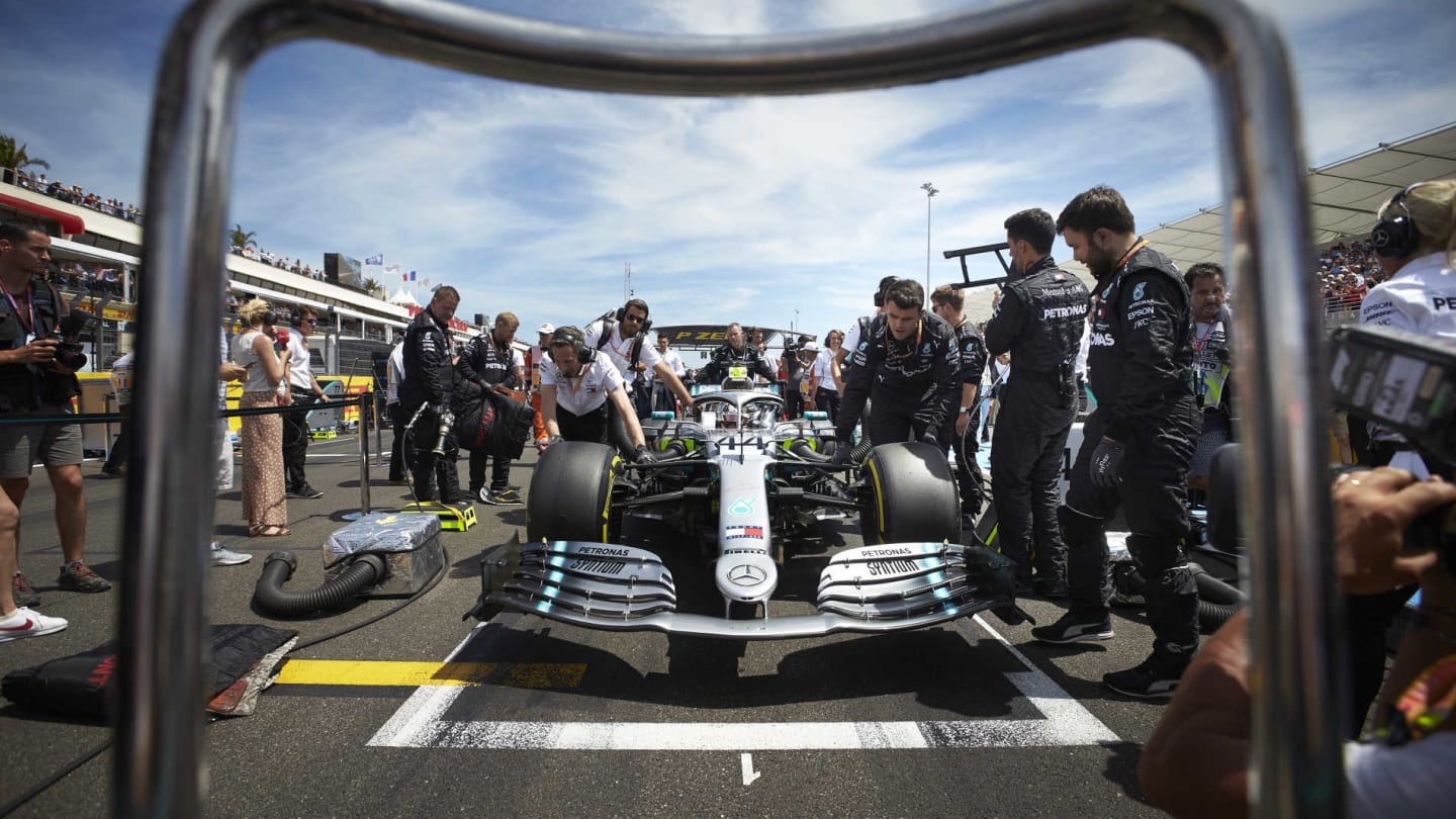 CIRCUIT PAUL RICARD, FRANCE - JUNE 23: Lewis Hamilton, Mercedes AMG F1 W10, on the grid with