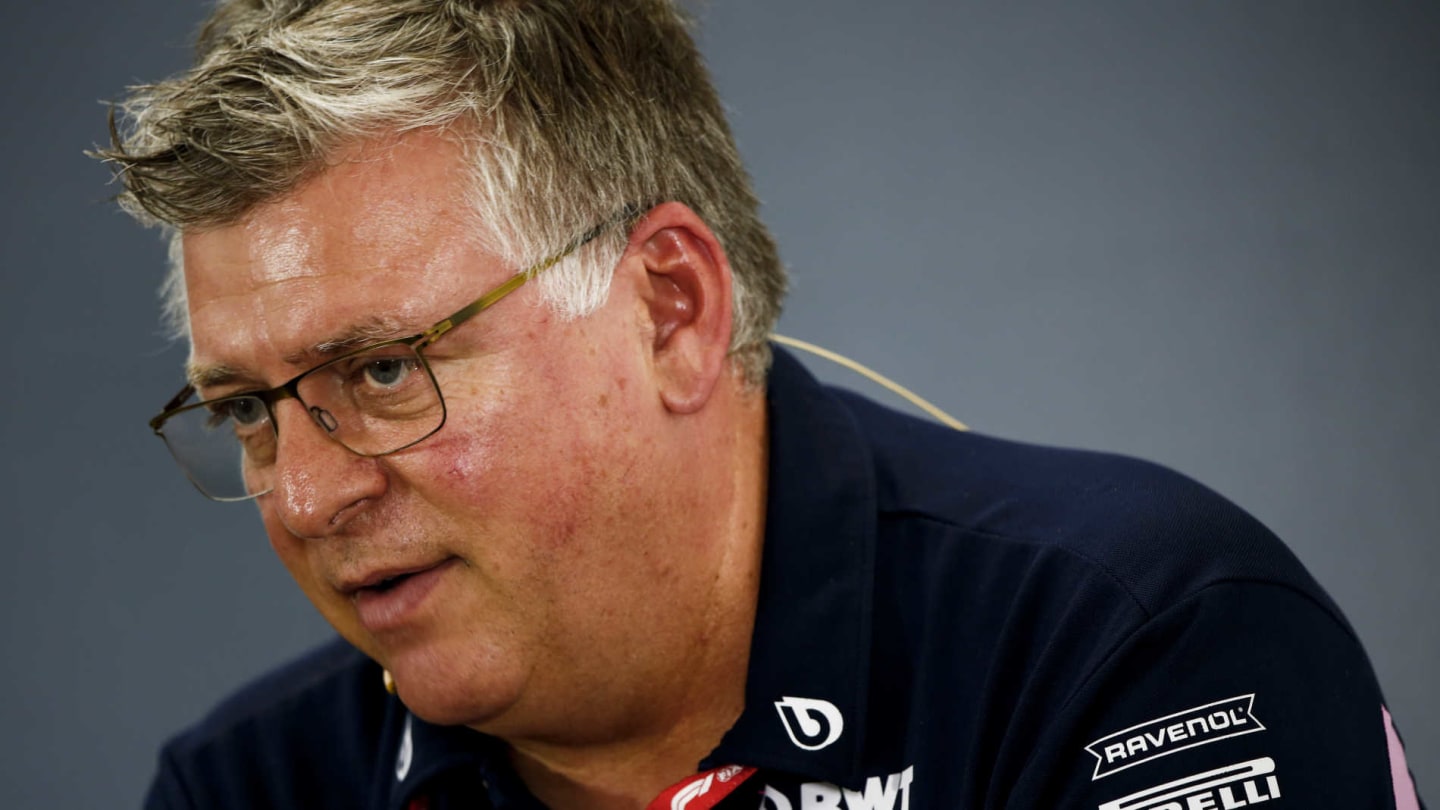 HOCKENHEIMRING, GERMANY - JULY 26: Otmar Szafnauer, Team Principal and CEO, Racing Point, in the Team Principals Press Conference during the German GP at Hockenheimring on July 26, 2019 in Hockenheimring, Germany. (Photo by Andy Hone / LAT Images)