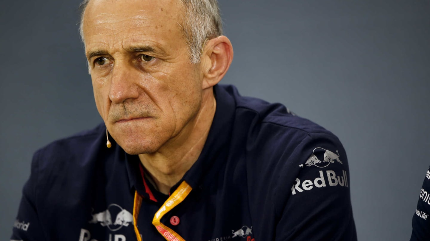 HOCKENHEIMRING, GERMANY - JULY 26: Franz Tost, Team Principal, Toro Rosso, in the Team Principals Press Conference during the German GP at Hockenheimring on July 26, 2019 in Hockenheimring, Germany. (Photo by Andy Hone / LAT Images)