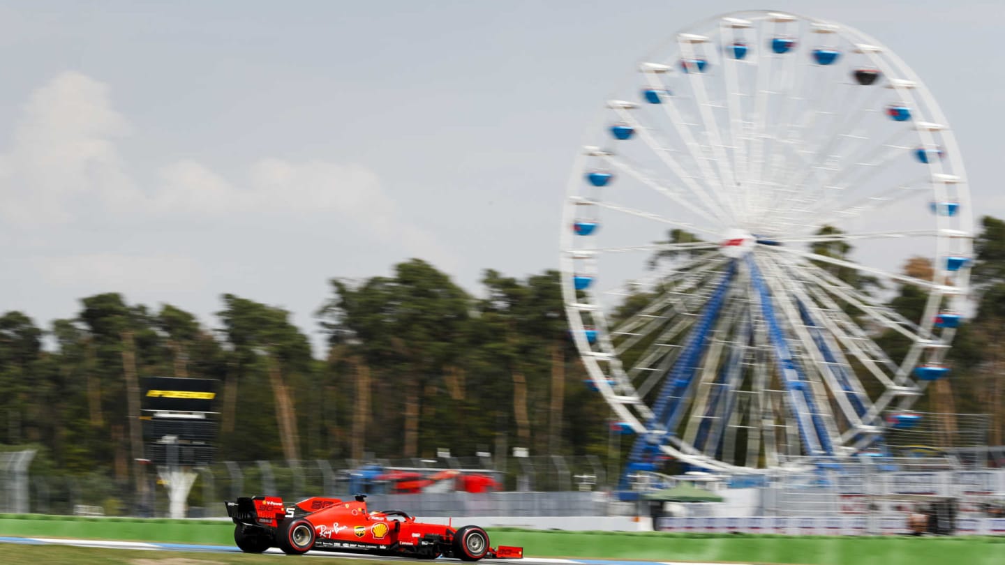 HOCKENHEIMRING, GERMANY - JULY 26: Sebastian Vettel, Ferrari SF90 during the German GP at