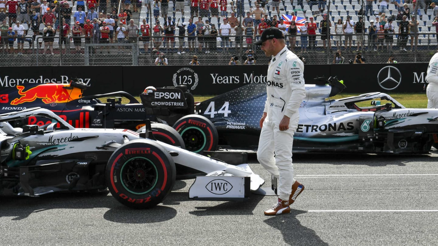 HOCKENHEIMRING, GERMANY - JULY 27: Valtteri Bottas, Mercedes AMG F1, on the grid after Qualifying during the German GP at Hockenheimring on July 27, 2019 in Hockenheimring, Germany. (Photo by Mark Sutton / Sutton Images)