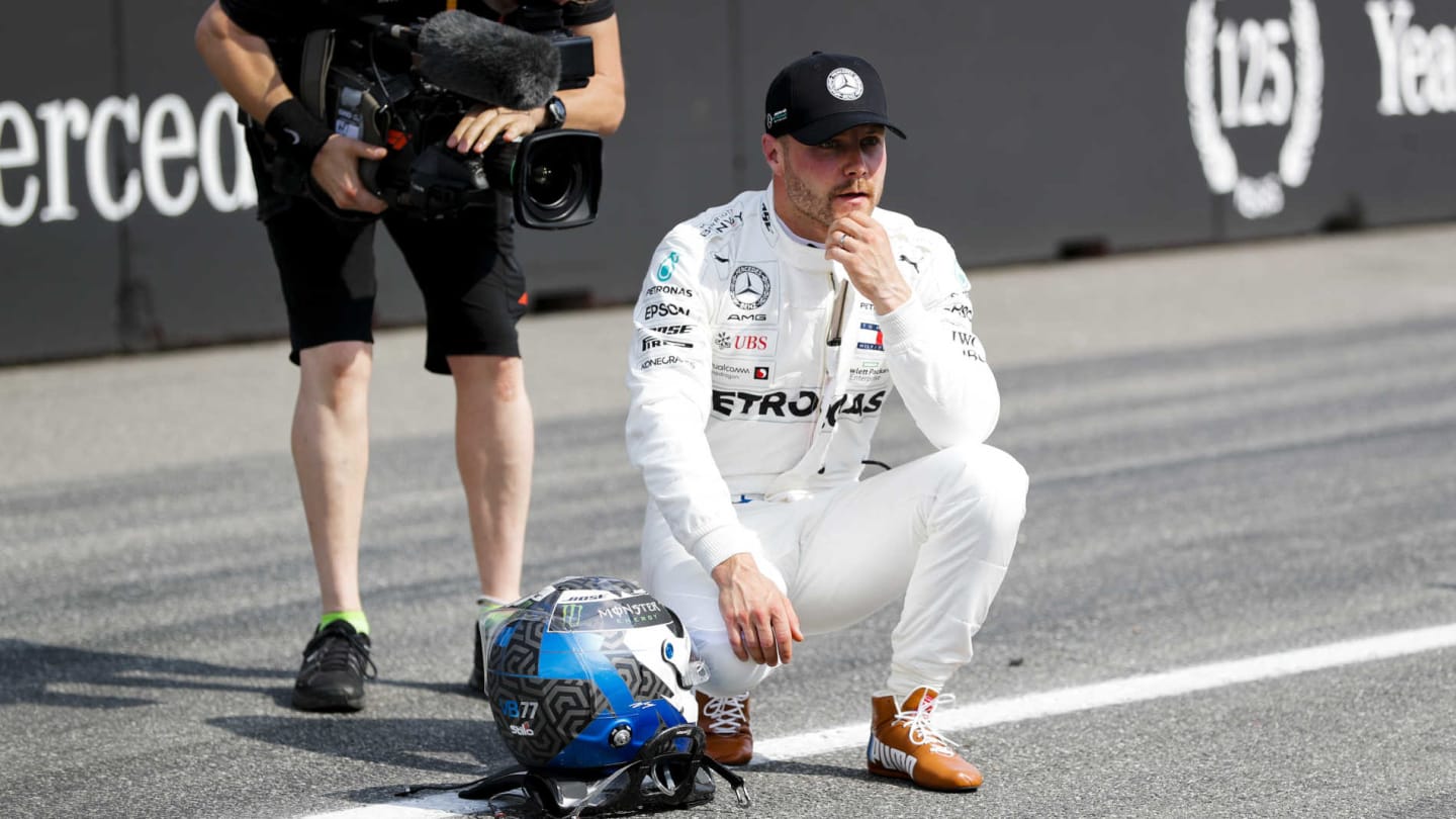 HOCKENHEIMRING, GERMANY - JULY 27: Valtteri Bottas, Mercedes AMG F1, on the grid after Qualifying during the German GP at Hockenheimring on July 27, 2019 in Hockenheimring, Germany. (Photo by Steven Tee / LAT Images)