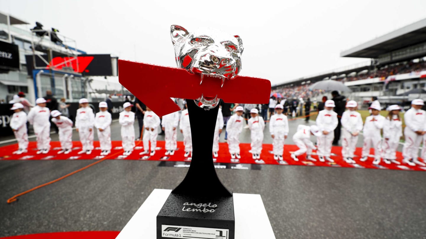 HOCKENHEIMRING, GERMANY - JULY 28: Race winners trophy on the grid during the German GP at
