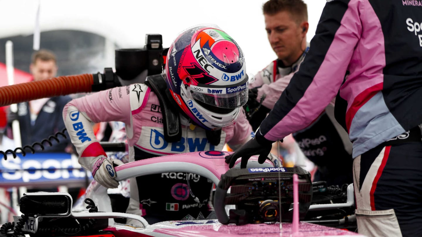 HOCKENHEIMRING, GERMANY - JULY 28: Sergio Perez, Racing Point RP19, on the grid during the German