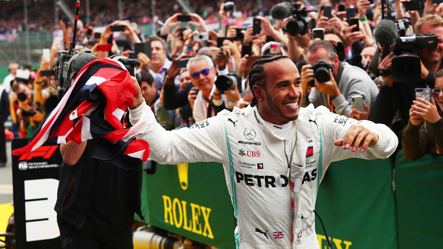 SILVERSTONE, UNITED KINGDOM - JULY 14: Lewis Hamilton, Mercedes AMG F1, 1st position during the