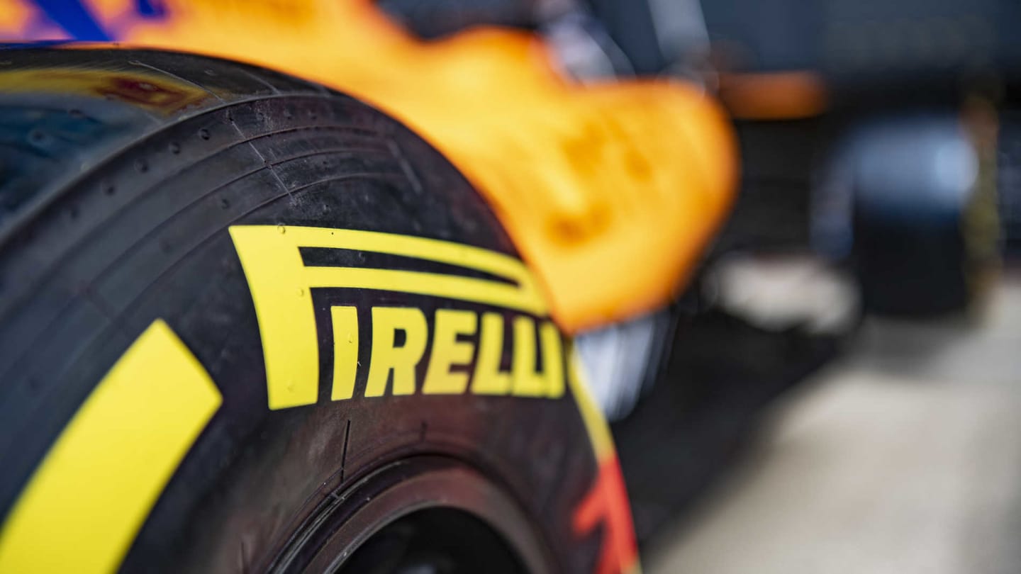 SILVERSTONE, UNITED KINGDOM - JULY 11: Pirelli tyre on McLaren MCL34 during the British GP at