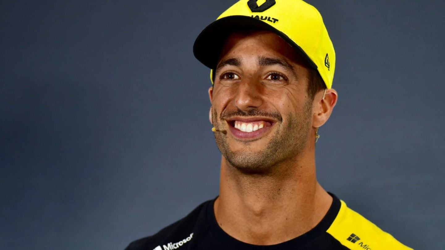 SILVERSTONE, UNITED KINGDOM - JULY 11: Daniel Ricciardo, Renault R.S.19 in the Press Conference during the British GP at Silverstone on July 11, 2019 in Silverstone, United Kingdom. (Photo by Jerry Andre / LAT Images)