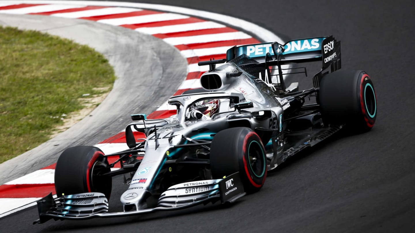 HUNGARORING, HUNGARY - AUGUST 02: Lewis Hamilton, Mercedes AMG F1 W10 during the Hungarian GP at