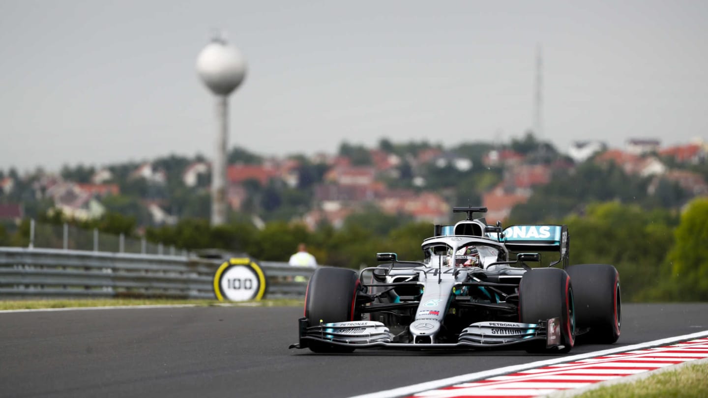 HUNGARORING, HUNGARY - AUGUST 02: Lewis Hamilton, Mercedes AMG F1 W10 during the Hungarian GP at